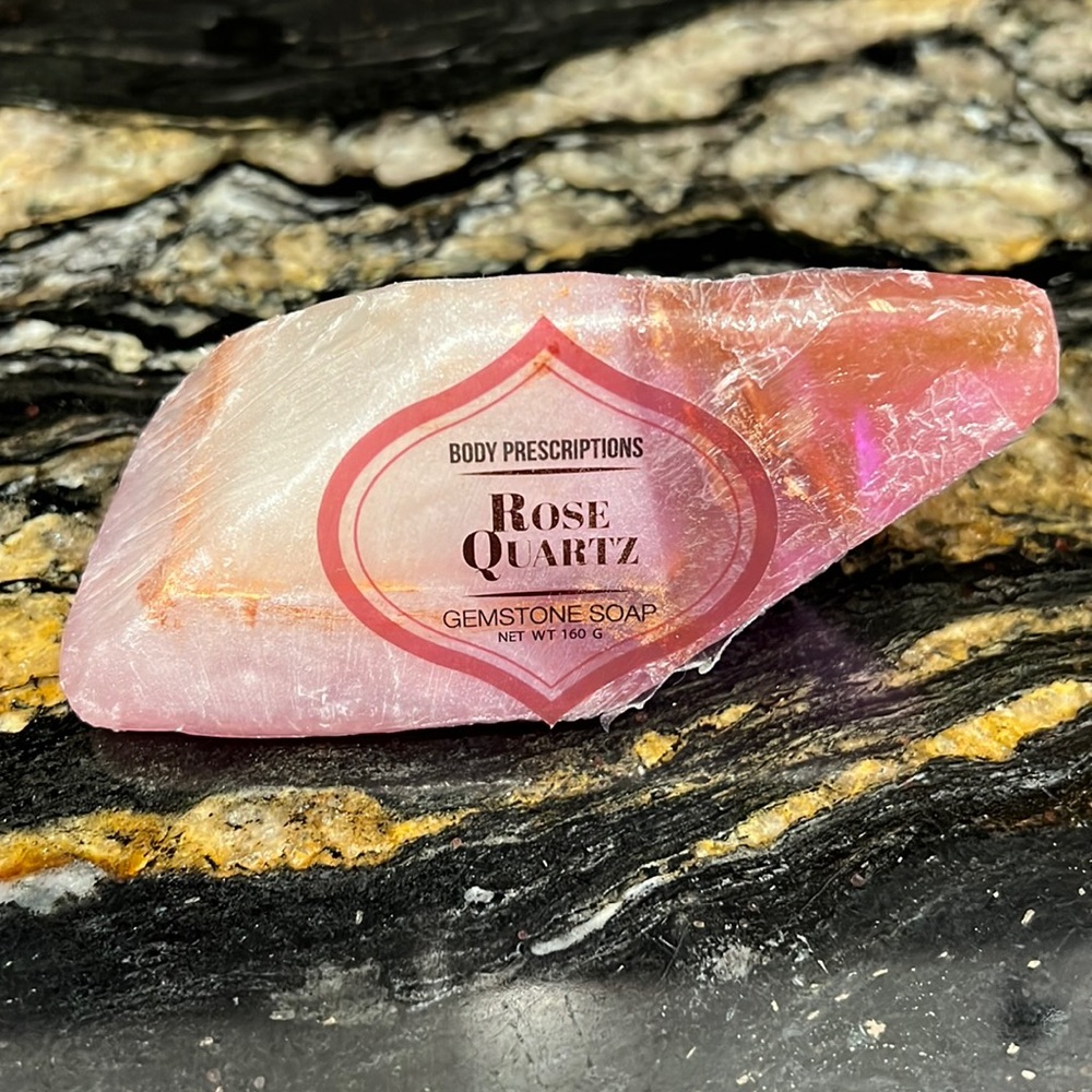 🦋 3/$15 Body Prescriptions Rose Quartz Gemstone Soap 160 G Rock Stone Shape